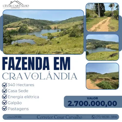FAZENDA EM CRAVOLÂNDIA - 340 HECTARES