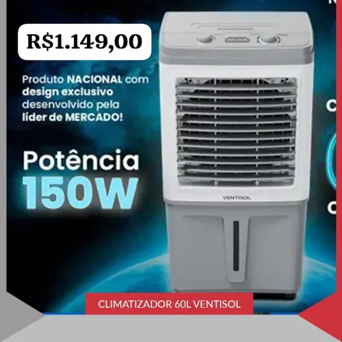 Climatizador de Ar Ventisol 60L 150W - Novo