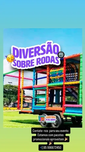 Carretinha altas horas,leve alegria e diversão para seu evento,kidplay, playground móvel.