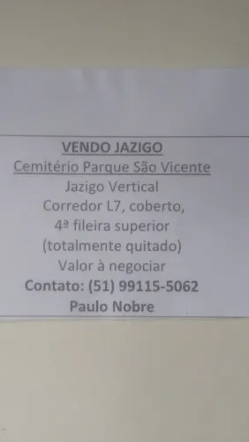 Venda de jazigo 