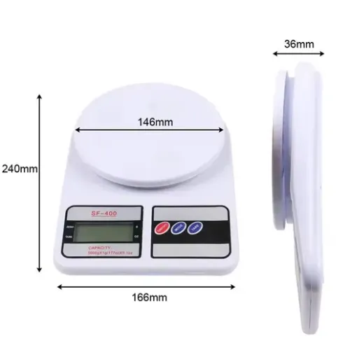 Balança Digital de Cozinha 10kg; 3 unidades.