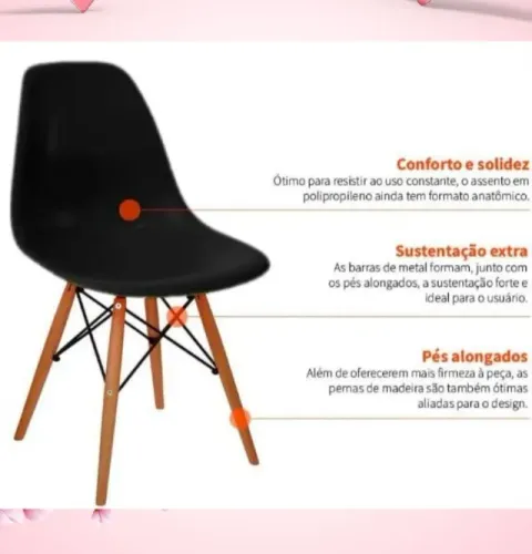 Promoção Cadeira Palito Preta - 10/05