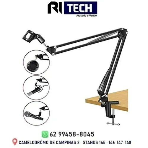Braço Articulado Suporte De Mesa Para Microfone Aço