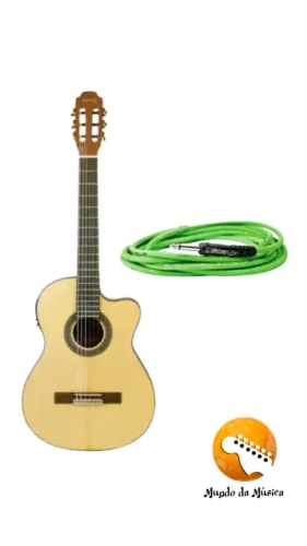 Violão Benson GC100CE N | Clássico | Nylon | EQ | Natural + Cabo MAC 5 metros