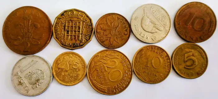 Moedas da Europa e Canadá 
