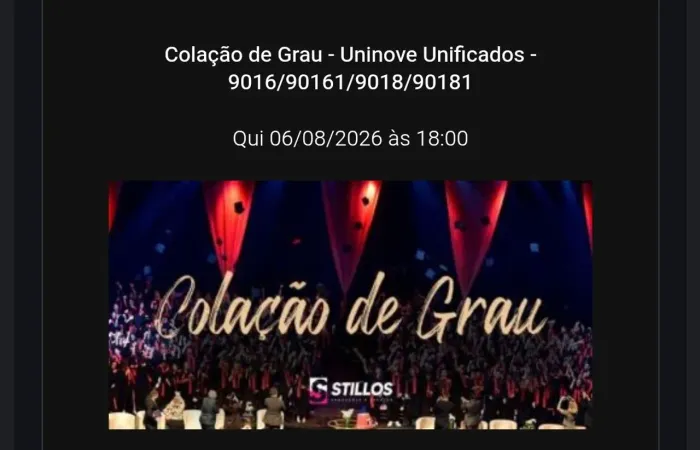 Convite + colação de grau