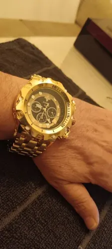 Relógio masculino Hibrid banhado em ouro