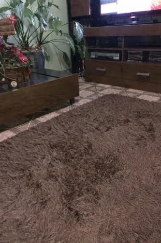 Tapete Felpudo Premium Marrom Shaggy Grande