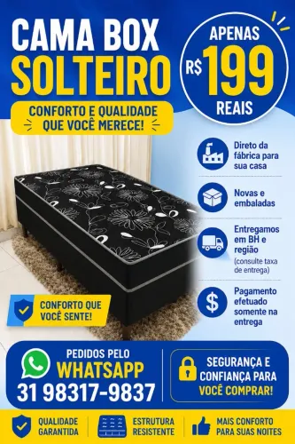 CAMA BOX DE SOLTEIRO