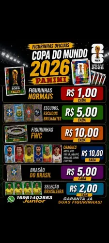 Figurinhas da copa do mundo 2026