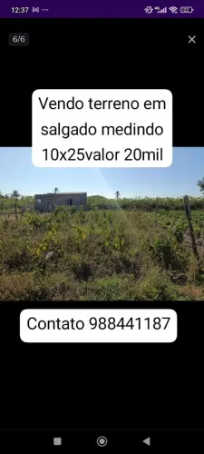 Terreno povoado Tombo 