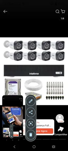 Kit CFTV instalado 4 câmeras e 8 câmeras com garantia de 3 meses