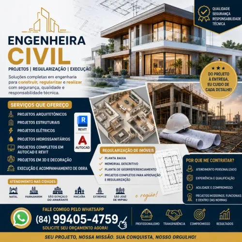 PROJETOS ARQUITETONICO, ESTRUTURAL, ELETRICO ENTRE OUTROS E REGULARIZAÇÃO DE IMÓVEIS