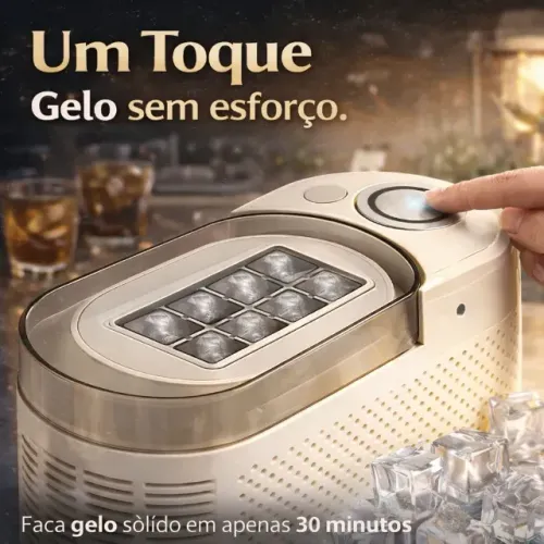 Mini Máquina de Fazer Gelo Portátil 12V ou 110/220 v. Faz Cubos em 30 min.