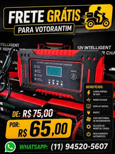 EM OFERTA- CARREGADOR INTELIGENTE 6AH
