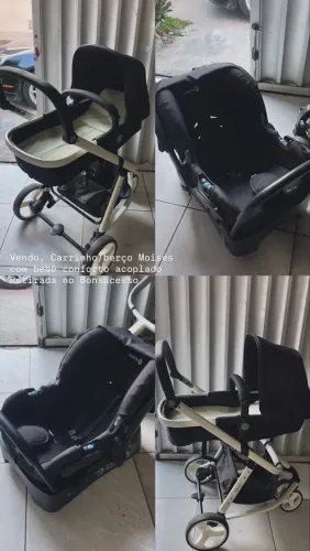 Carrinho Moisés e bebê conforto 