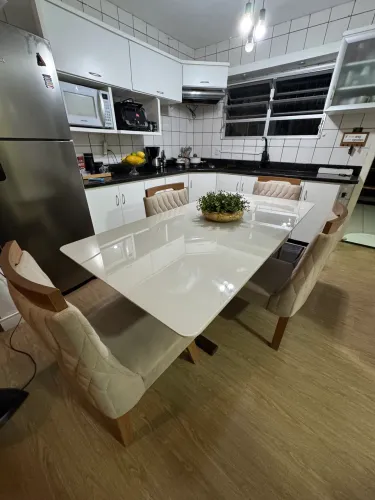 Mesa MDF com Vidro Temperado