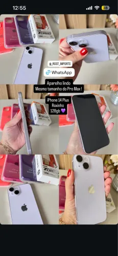 iPhone 14 PLUS LILÁS - 128gb Bateria 99% - Mesmo tamanho do promax