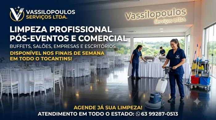 Limpeza pós evento ,buffet
