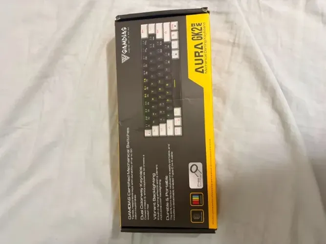 Teclado Mecânico Gamdias Aura Gk2 Preto E Branco Sw Marrom Preto Português Brasil
