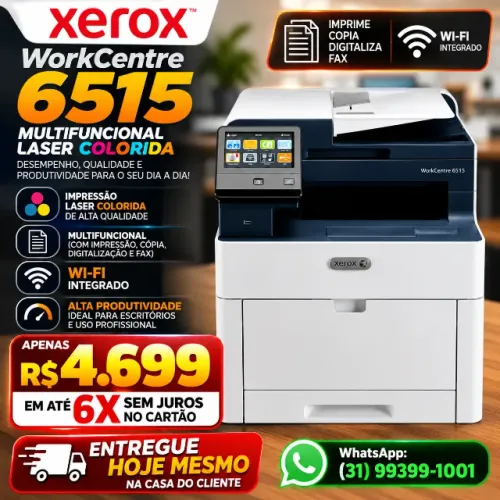 XEROX WORKCENTRE 6515 - LASER COLORIDA MULTIFUNCIONAL!