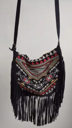 Bolsa de Couro bordada Farm