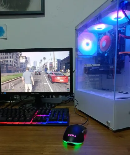 PC Gamer Aquário Branco i5 + 16GB + RX 550 4GB + SSD Completo (10x Sem Juros)