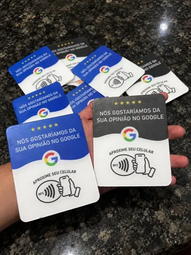 Placa de avaliação Google com aproximação Nfc