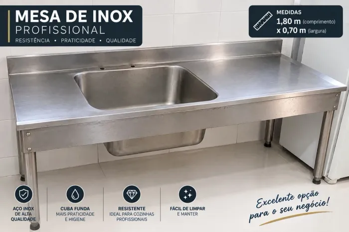 Pia de inço inox profissional
