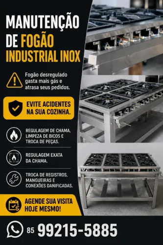 Manutenção de fogão industrial Inox