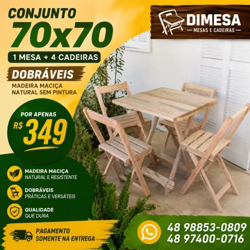 Fábrica de mesas e cadeiras. Pague na entrega