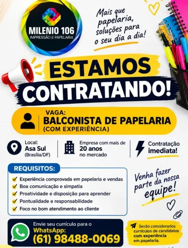 Balconista( somente mulher)