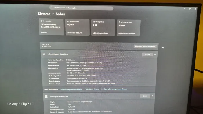 Notebook gamer dell g15