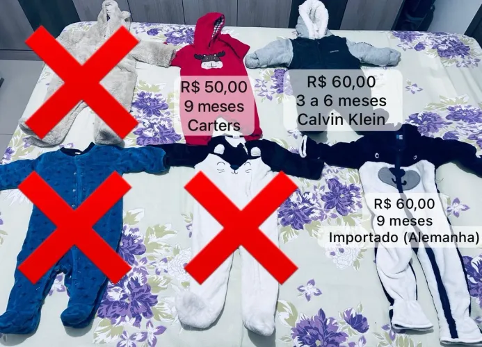 Lote de macacão infantil menino - Carters / Calvin Klein 