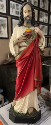 IMAGEM DO SAGRADO CORAÇÃO DE JESUS  - 44 CM EM GESSO 