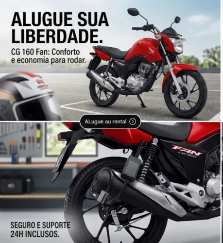 Aluguel de Moto Honda Fan 160 para Entregas