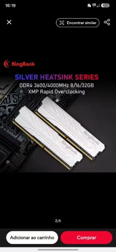 Memoria KingBank DDR4 3600Mhz 1x8GB