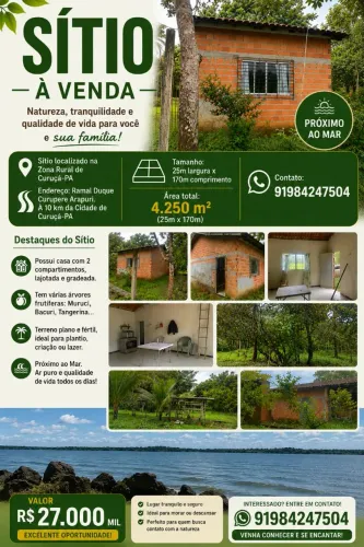 Sítio localizado na Zona Rural de Curuçá-PA