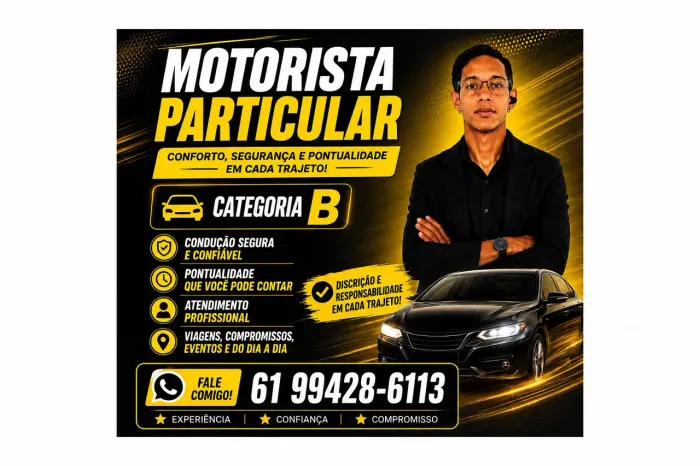 MOTORISTA PARTICULAR CATEGORIA "B" S/ CARRO