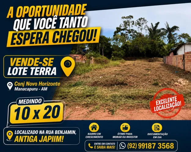 Vende-se Um Lote de Terra - Conj Novo Horizonte em Manacapuru