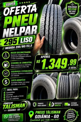 PNEU NEUPAR LISO 295/80/22.5 NOVO