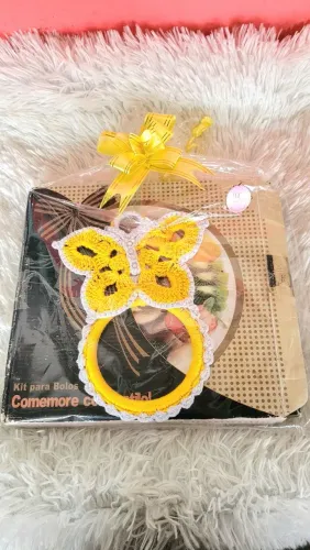 porta guardanapo de borboleta + kit para bolo