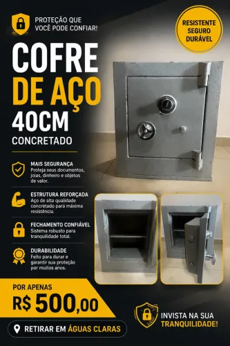 Vendo Cofre De Aço 40cm Concretado