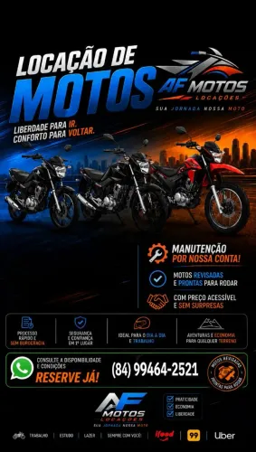 LOCAÇÃO DE MOTOS APARTI DE 210,00