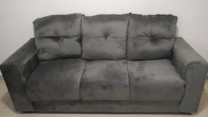 Conjunto sofá 3 e 2 lugares Suede Chamengo II Flash pouco usado excelente estado