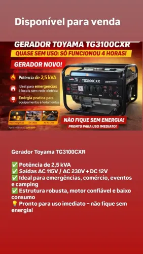 Gerador Toyama TG3100CXR