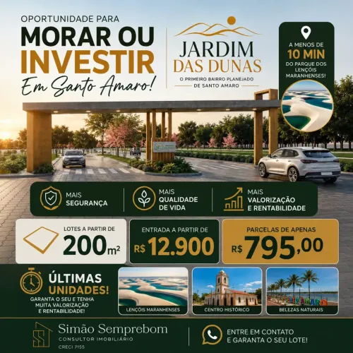 SPS- ÚLTIMAS UNIDADES! LOTE EM SANTO AMARO!!!
