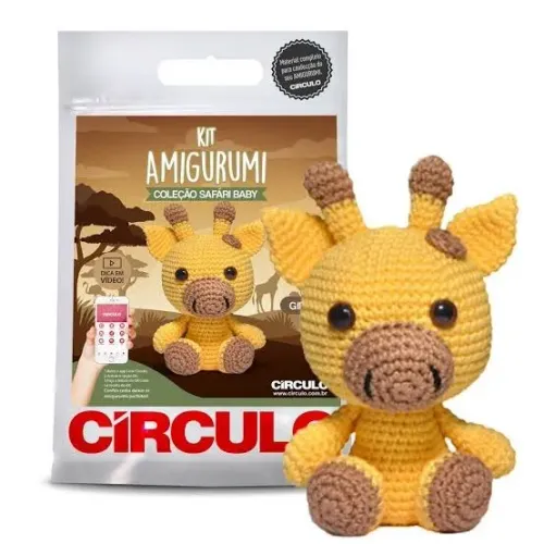KIT De Crochê Amigurumi Safari Baby Girafa da Círculo