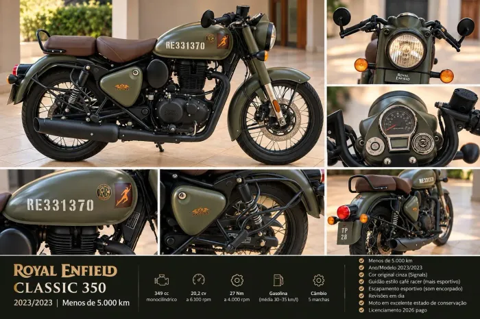 Royal Enfield Classic 350 Signals 2023 - Menos de 5.000 km - Customizada
