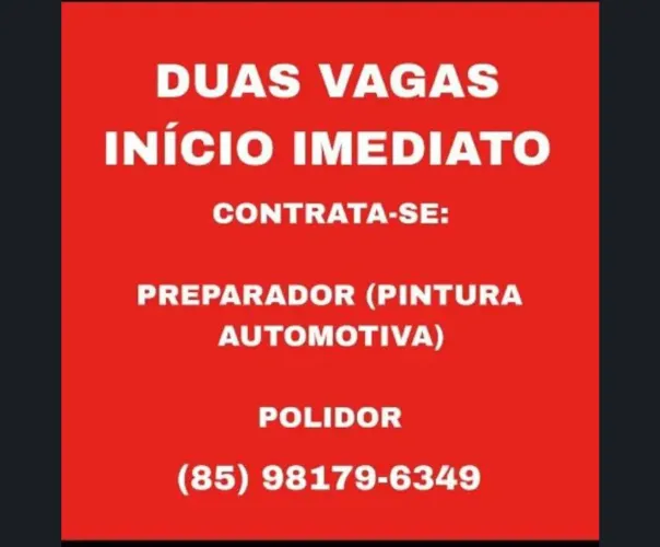 Vaga de Emprego - Preparador Pintura Automotivo com experiência